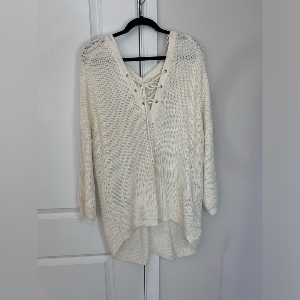 NWOT alter’d state v neck tie sweater
